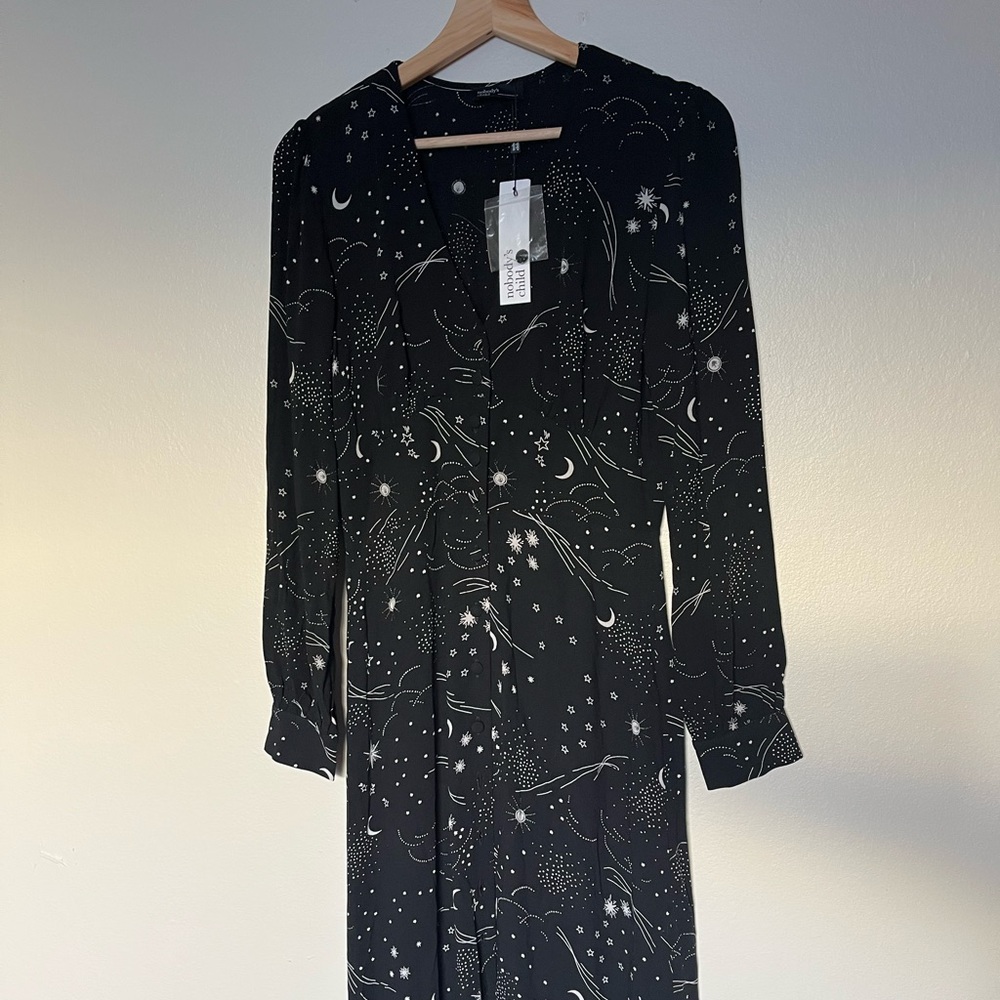 NWT Nobody’s Child Black Astrology Midi Dress